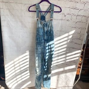 H&M bright and light blue acid wash Denim Overalls